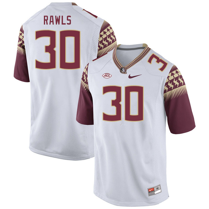 Men #30 Ja'Bril Rawls Florida State Seminoles College Football Jerseys Stitched Sale-White - Click Image to Close
